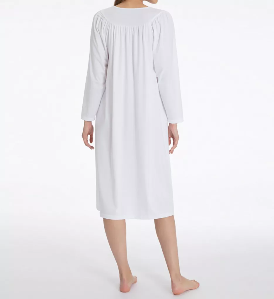 Soft Cotton Long Sleeve Nightgown Light Blue XS