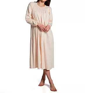 Soft Cotton Long Sleeve Nightgown Light Pink S