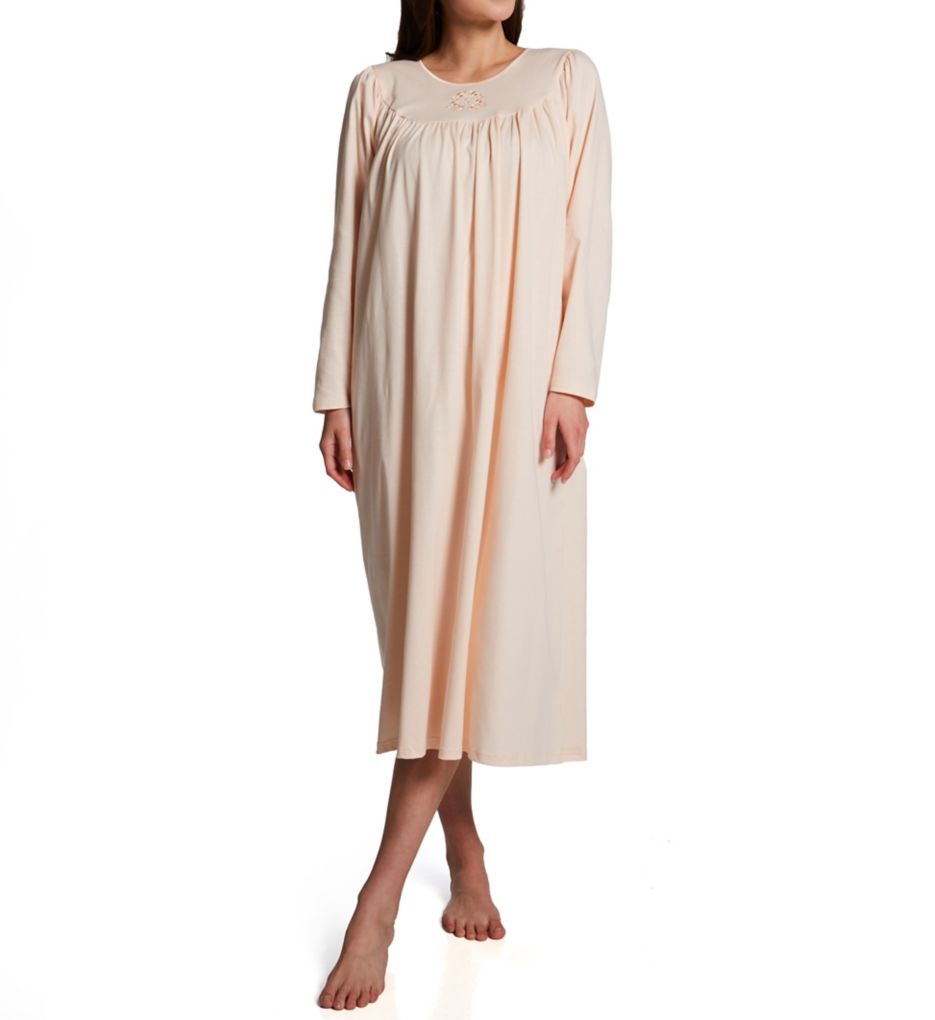 Calida 100% Cotton Knit Long Sleeve Nightgown, White, Medium : :  Clothing, Shoes & Accessories