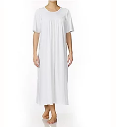 Soft Cotton Short Sleeve Night Shirt Gown White XS