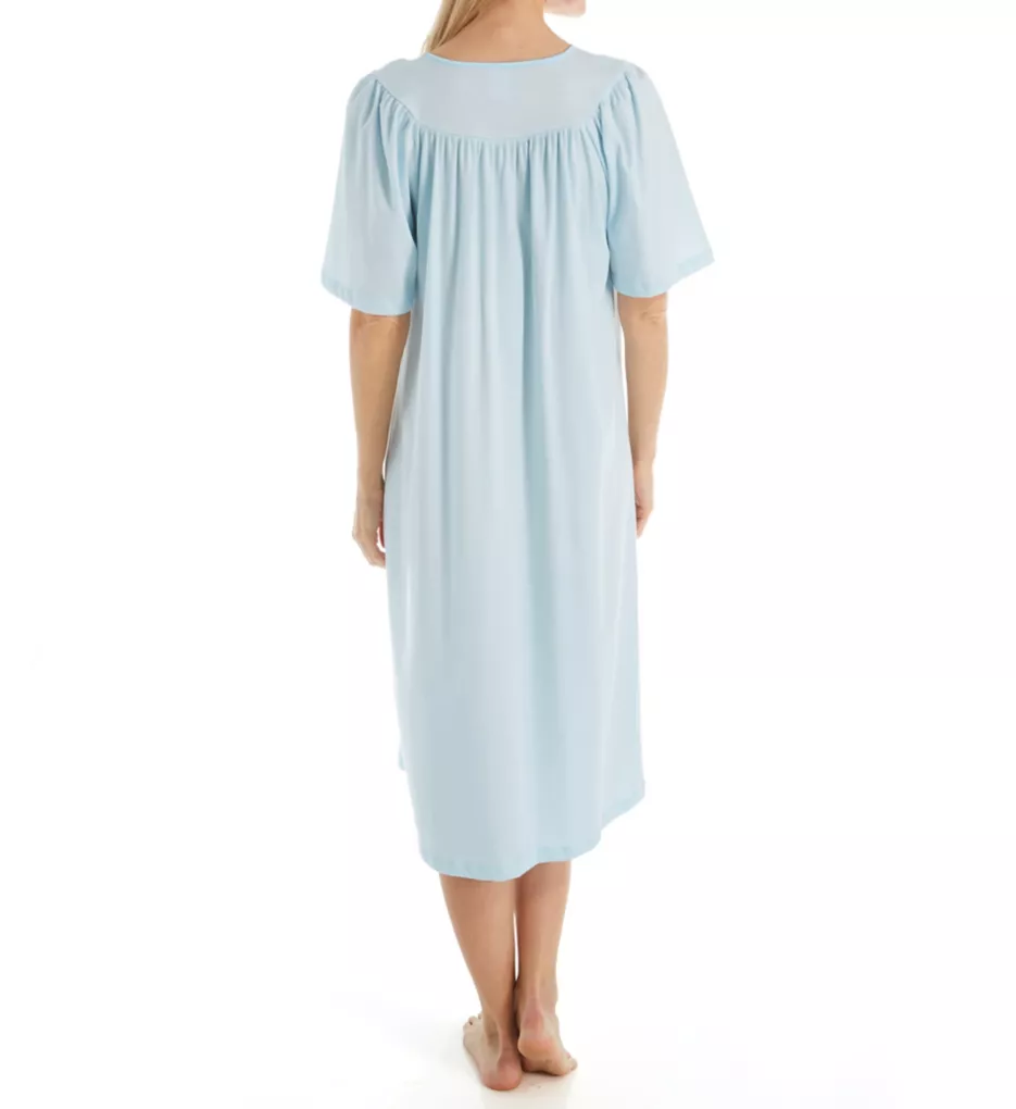 Soft Cotton Short Sleeve Nightgown Light Blue XS