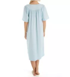 Soft Cotton Short Sleeve Nightgown Light Blue XS