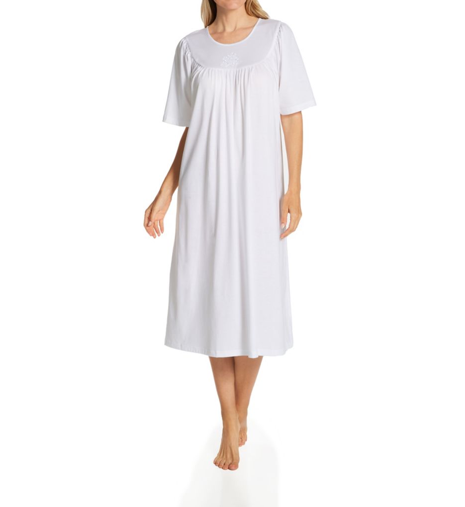 Calida Soft Cotton Short Sleeve Nightgown White M  - Image 1