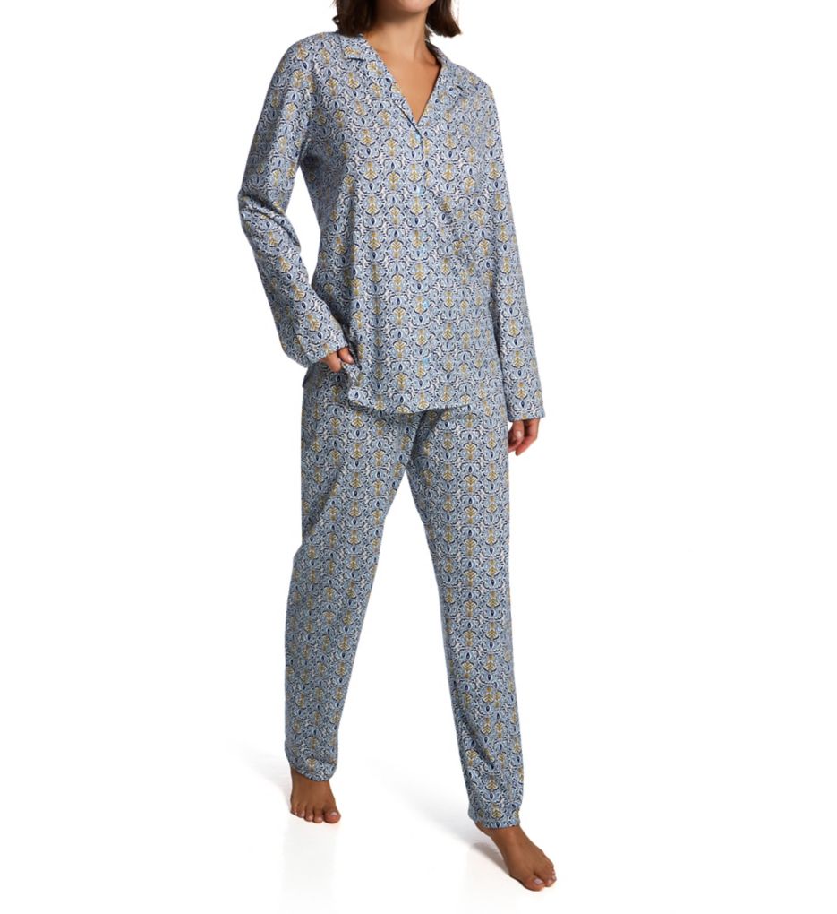 Ornament Nights Button Front Pajama Set-acs