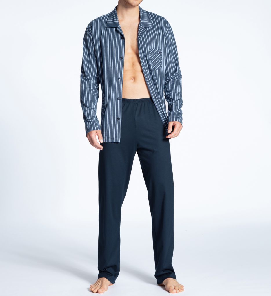 Relax Imprint Button Down Pajama Set-acs