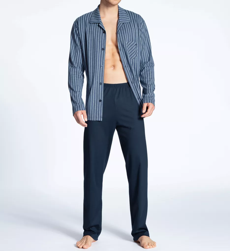 Relax Imprint Button Down Pajama Set