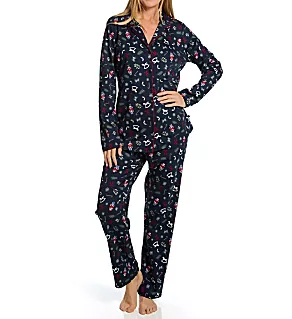 Family & Friends Buttoned Down Pajamas Sapphire Blue L