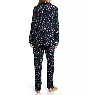 Family & Friends Buttoned Down Pajamas Sapphire Blue L