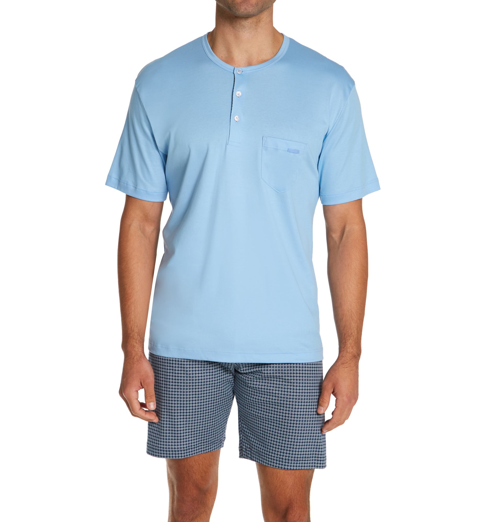 Calida Relax Choice Supima Cotton Pajama Short Set plcblu M  - Image 1