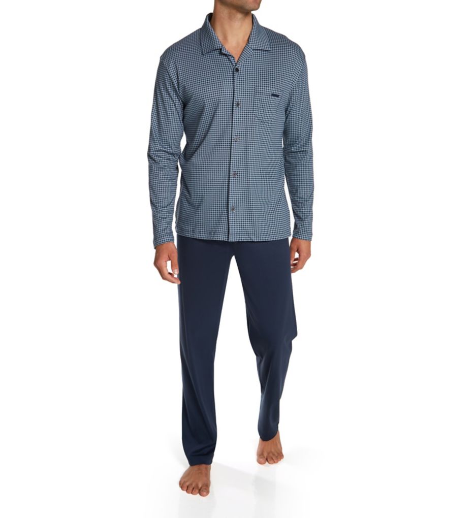 Pyjama long Calida Relax Choice 100% cotton interlock (Indigo Mood)