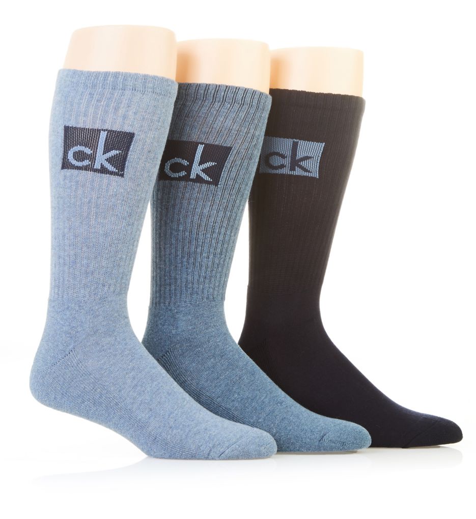 Boxed Logo Cushion Crew Socks - 3 Pack-acs