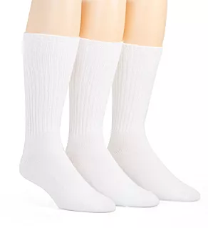 Cotton Rich Rib Crew Sock - 3 Pack White O/S