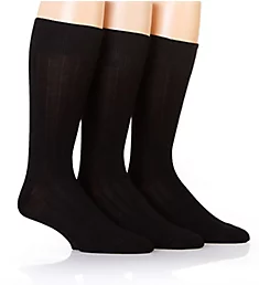 Soft Touch Rib Dress Crew Sock - 3 Pack Black O/S