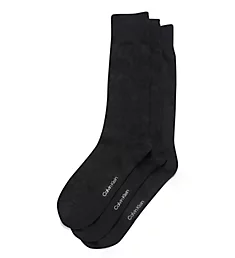 Viscose Rayon Textured Dress Crew Sock - 3 Pack Black O/S