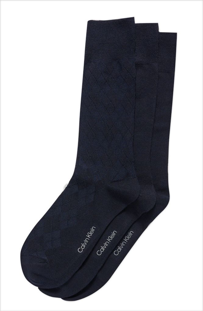 Bamboo Textured Dress Crew Sock - 3 Pack