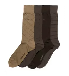 Dress Crew Sock - 4 Pack Taupe Assorted O/S