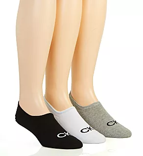 CK Logo Liner Sock - 3 Pack Grey Heather O/S