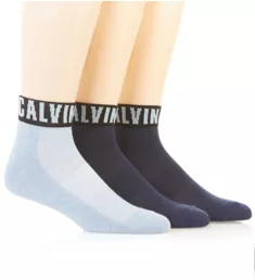 Logo Cushion Quarter Socks - 3 Pack NavAA1 O/S