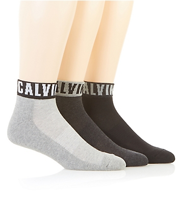 Calvin Klein Logo Cushion Quarter Socks - 3 Pack