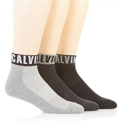 Calvin Klein Logo Cushion Quarter Socks - 3 Pack 203QT07