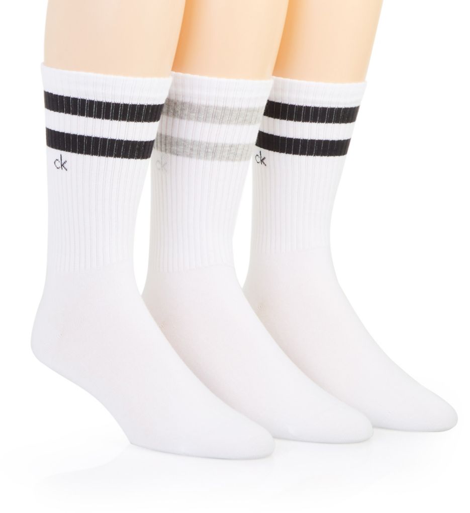 Stripe Casual Crew Socks - 3 Pack-acs