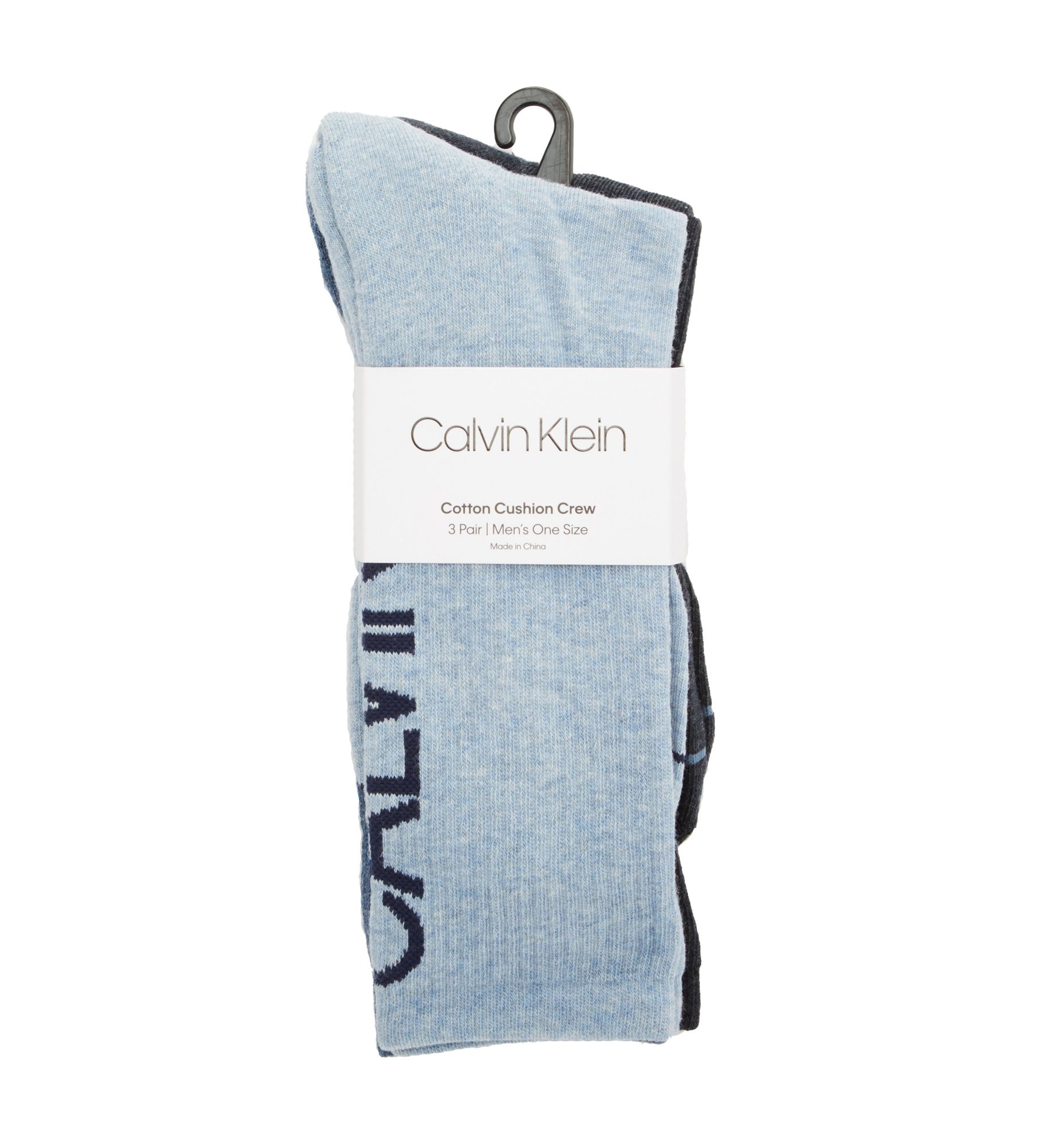 Calvin Klein Logo Cushion Crew Socks - 3 Pack DHA1 O/S  - Image 1
