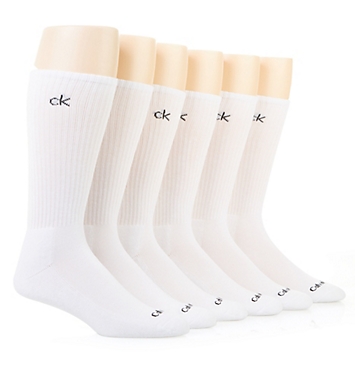 Calvin Klein Solid Cushion Crew Socks - 6 Pack