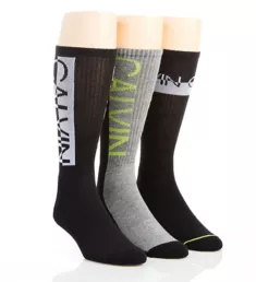 Logo Sport Cushion Crew Socks - 3 Pack Black Assort O/S