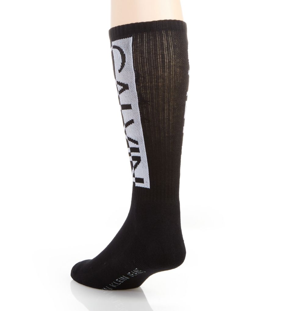 Calvin Klein Logo Sport Cushion Crew Socks - 3 Pack Black Assort O/S  - Image 2