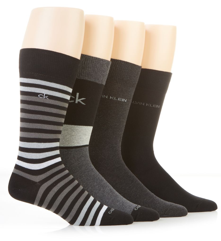 Multi Stripe Dress Crew Socks - 4 Pack-acs