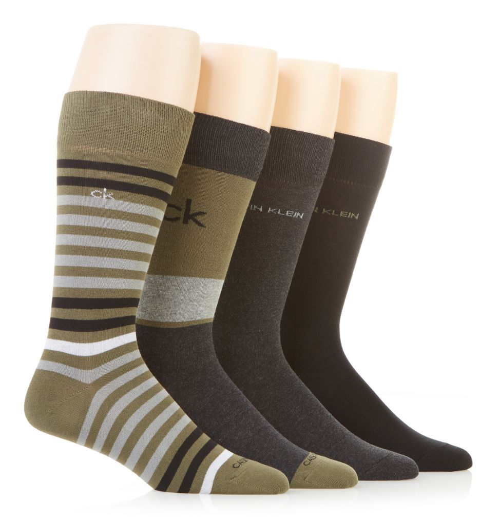 Multi Stripe Dress Crew Socks - 4 Pack-acs