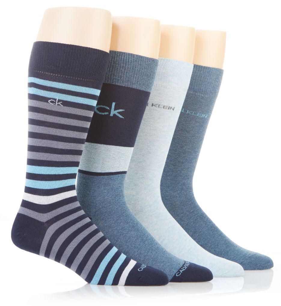 Multi Stripe Dress Crew Socks - 4 Pack-acs