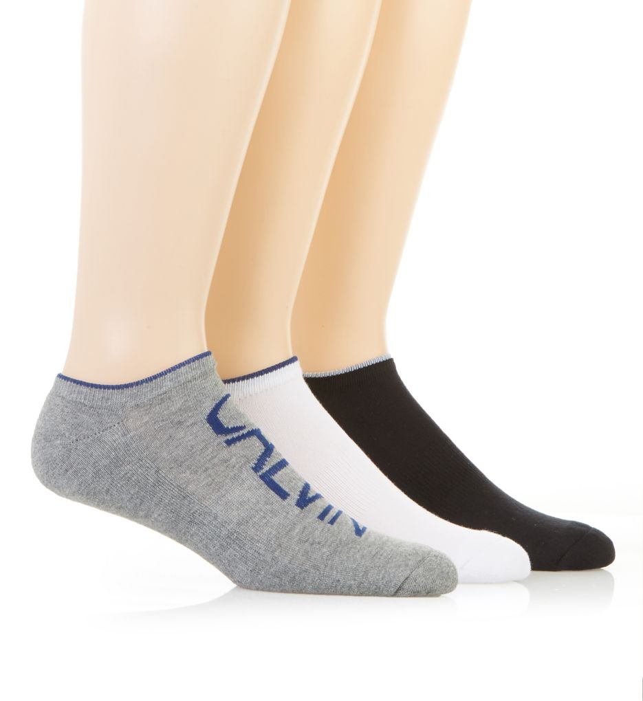 Logo Cushion No Show Socks - 3 Pack-acs