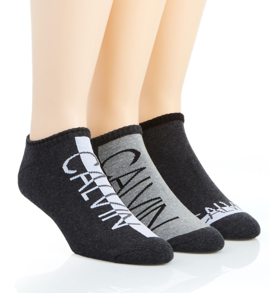 Logo Cushion No Show Socks - 3 Pack-acs