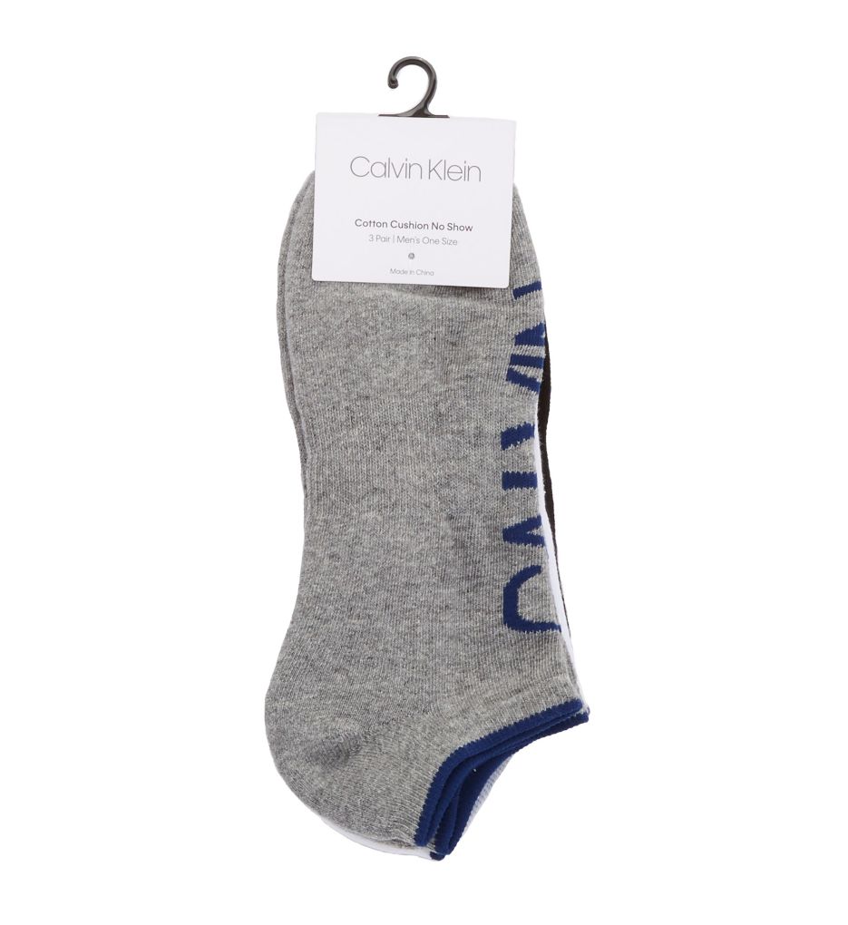 Logo Cushion No Show Socks - 3 Pack-fs