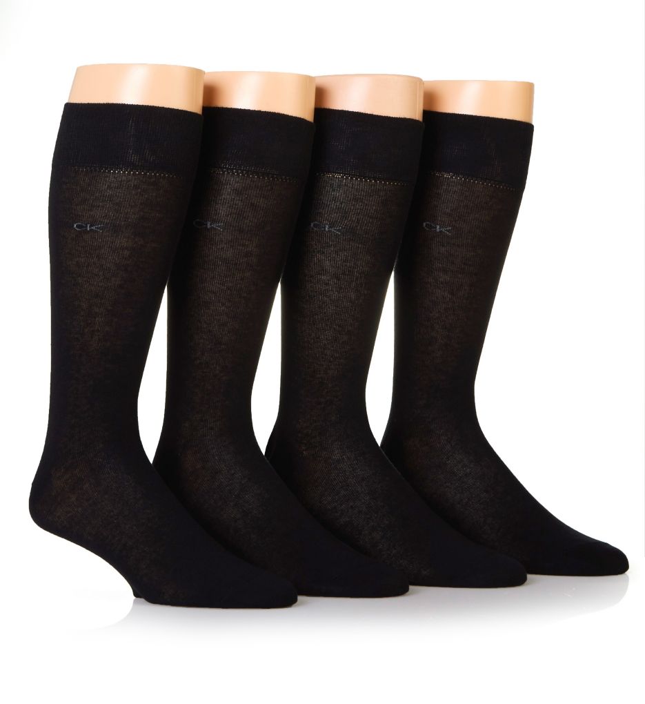 Flat Knit Dress Crew Sock - 4 Pack-acs