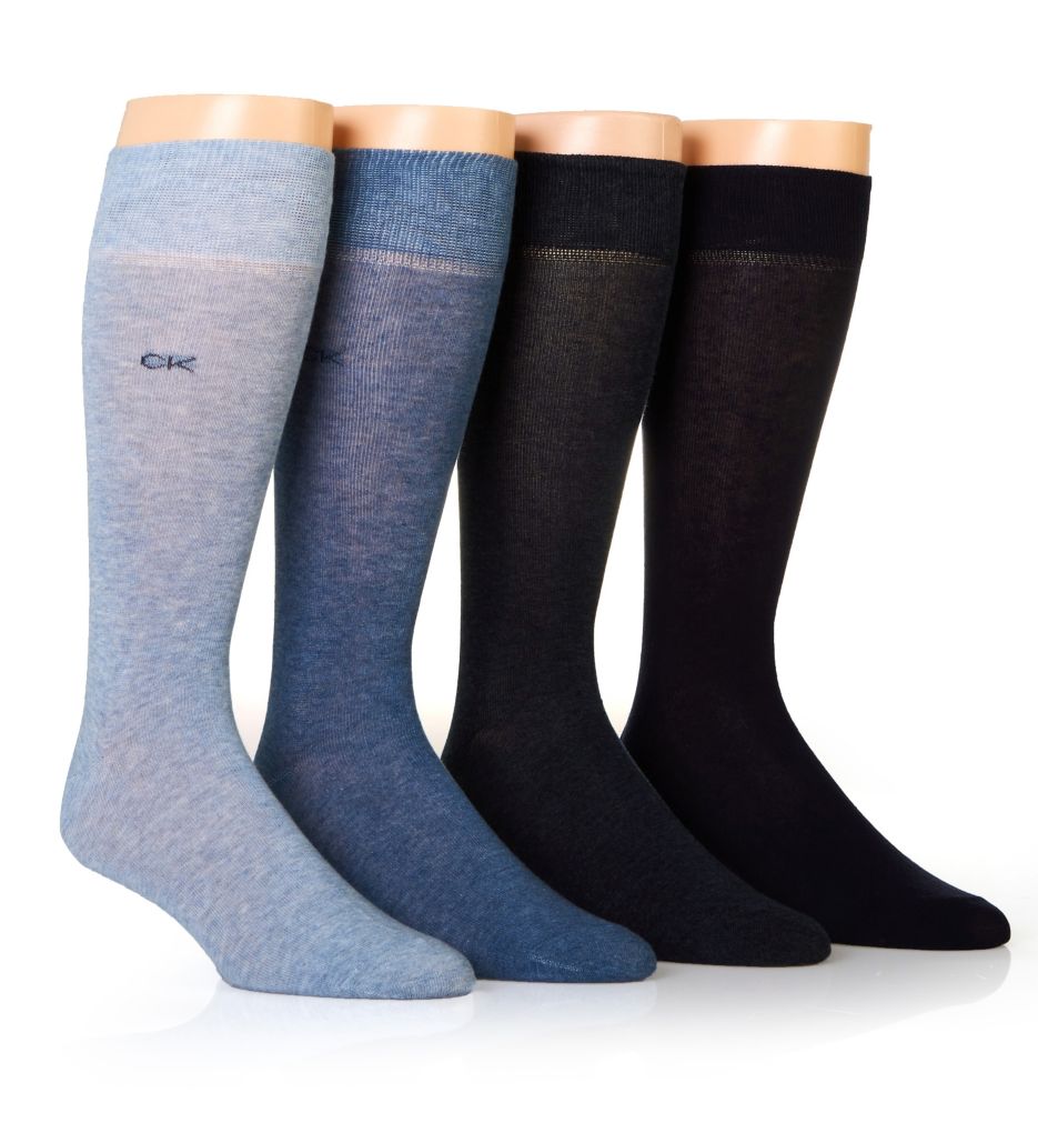 Flat Knit Dress Crew Sock - 4 Pack-acs