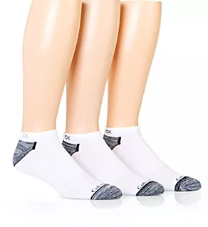 Microfiber Performance No Show Sock - 3 Pack WHT O/S