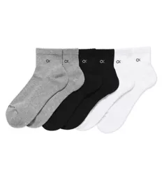 Basic Cushion Quarter Sock - 6 Pack Grey Heather Assorted O/S