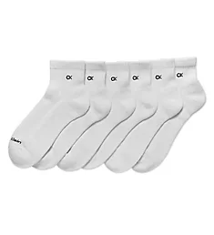 Basic Cushion Quarter Sock - 6 Pack White O/S