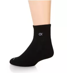 Basic Cushion Quarter Sock - 6 Pack Black O/S