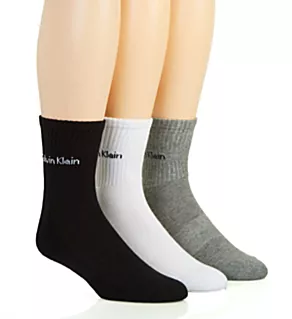 Cushion High Quarter Socks - 3 Pack Grey Heather O/S