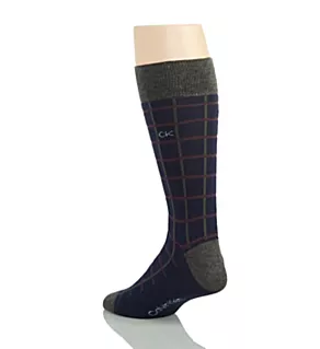 Combed Cotton Dress Crew Socks - 4 Pack Navy Multi O/S