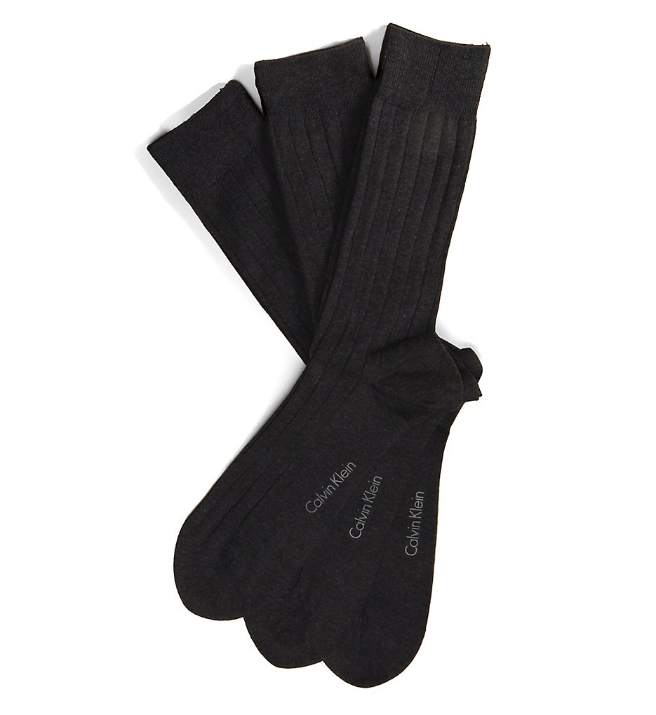 Calvin Klein A91116 Cotton Rich Dress Rib 3 Pack (Black)