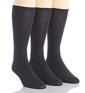 Calvin Klein Microfiber Assorted Socks - 3 Pack Black Assortment O/S