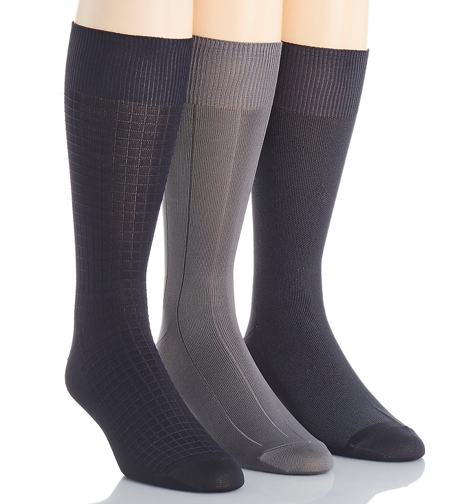 Calvin Klein A91149 Calvin Klein Microfiber Assorted Socks - 3 Pack (Grey Assortment)