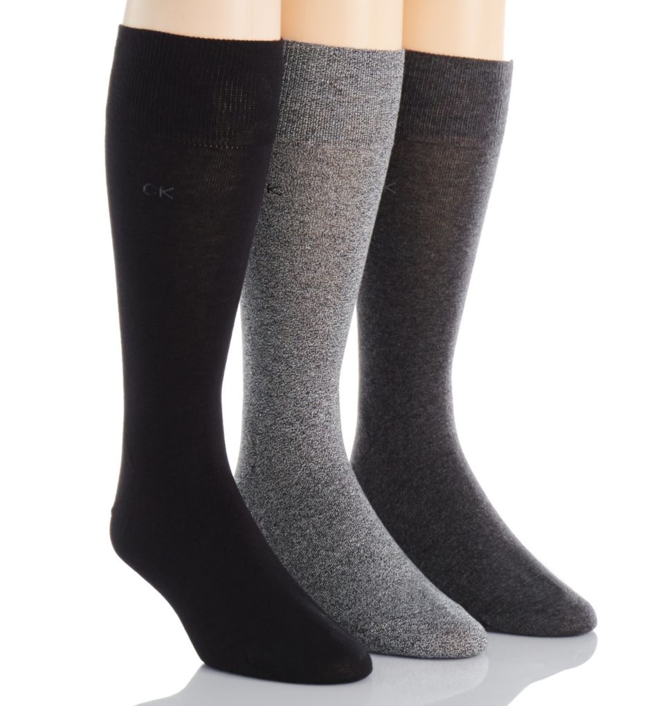 Calvin Klein Flat Knit Crew Length Sock - 3 Pack-acs