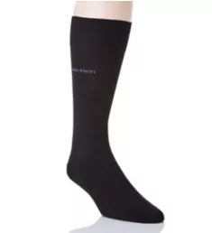 Giza Cotton Flat Knit Crew Sock Black O/S