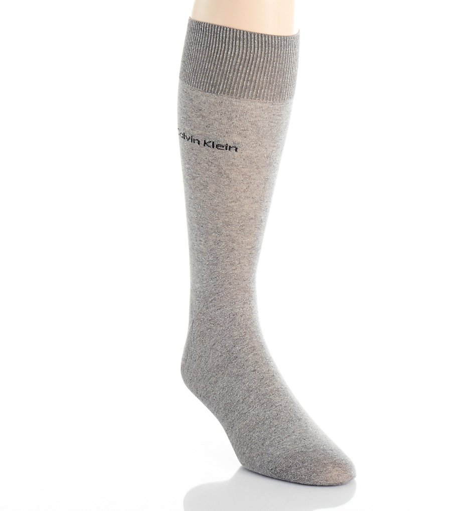 Calvin Klein ACL117 Giza Cotton Flat Knit Crew Sock (Salt n Pepper)