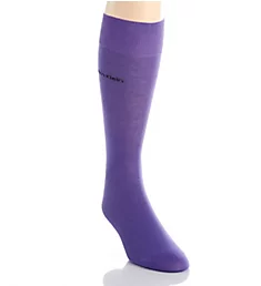 Giza Cotton Flat Knit Crew Sock Purple O/S